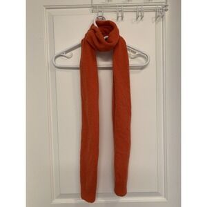 Victorai 100% Cashmere Scarf Orange Coral Y2K Skinny Scarf